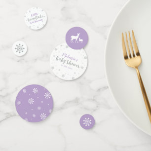 Silberne und violette Winter-Schneeflocken-Mädchen Konfetti