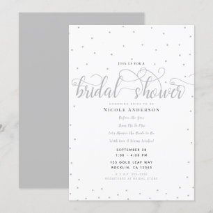 Silberne und weiße moderne minimalistische Schrift Einladung