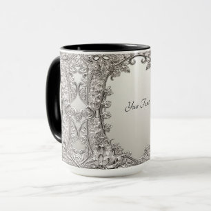 Silberne Verzierte moderne Tasse