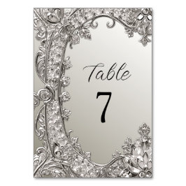 Silberne Verzierte moderne Tischnummer