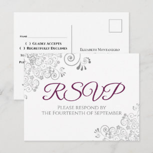Silberne Verzierungen Einfache Elegante Cassis Hoc Postkarte