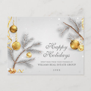 Silberne Weihnachtsbaumanhänger Firmen-Grußkarte Postkarte