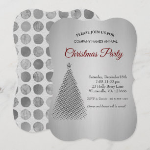 Silberne Weihnachtsbaumstern Einladung
