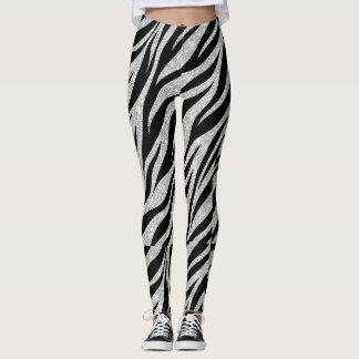 Silberne Zebraleggings Leggings