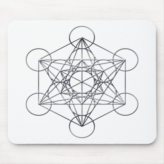 Silbernen Metallmetatrons Würfel Mousepad (Vorne)