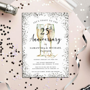 Silberner 25. Hochzeitstag Einladung