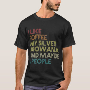 Silberner Arowana Fisch Kaffeeliebhaber Aquarium V T-Shirt