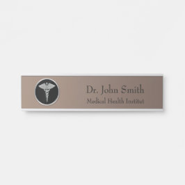 Silberner beruflicher medizinischer Caduceus - Türschild