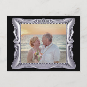 Silberner Bilderrahmen zum 25. Hochzeitstag im Ant Postkarte