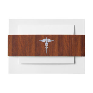 Silberner Caduceus-medizinischer Einladungsbanderole