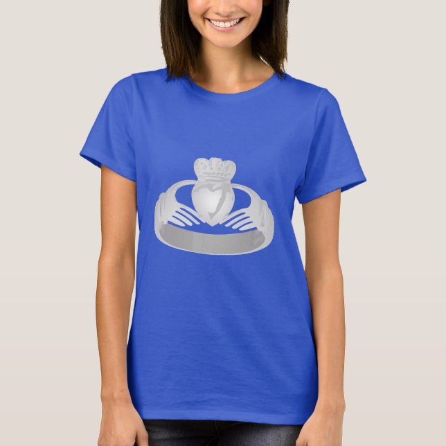 silberner Claddagh-Ring T-Shirt (Vorderseite)