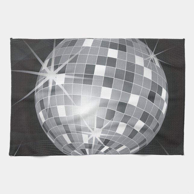 silberner Disco-Kugel Geschirrtuch (Horizontal)