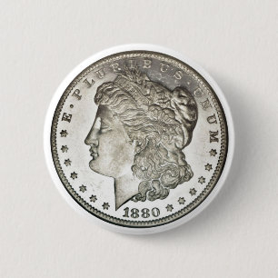 Silberner Dollar-Knopf Morgans Button