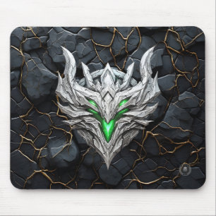 Silberner Drachen-Emblem Mousepad