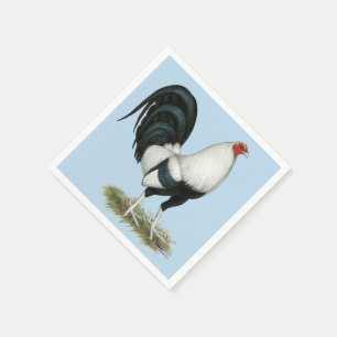 Silberner Duckwing Kampfhahn Serviette