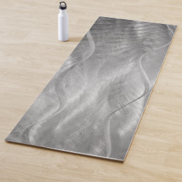 Silberner gebürsteter Metall-Abstrakt Yogamatte