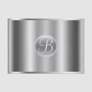 Silberner Glamour Glanz Eleganter Monogramm-Buchst Seidenpapier