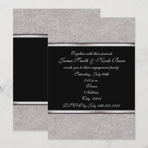 Silberner Glanz & schwarze elegante Eventeinladung Einladung