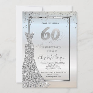 Silberner Glänzender Diamanten Kleid Silber 60. Ge Einladung