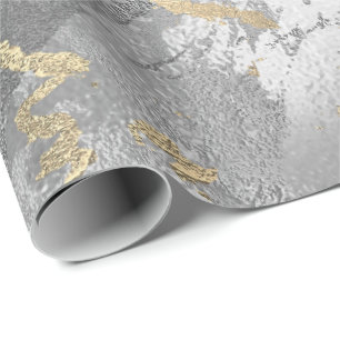 Silberner Glasgoldmarmor-glänzende metallische Geschenkpapier