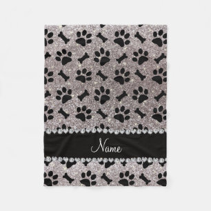 Silberner Glitter des individuellen Namens Fleecedecke