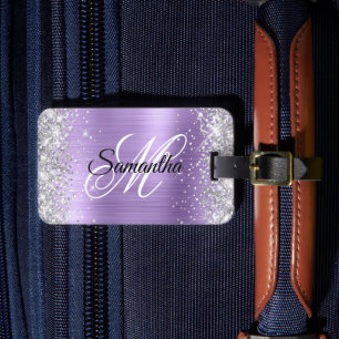 Silberner Glitter Helllila Folie Gepäckanhänger