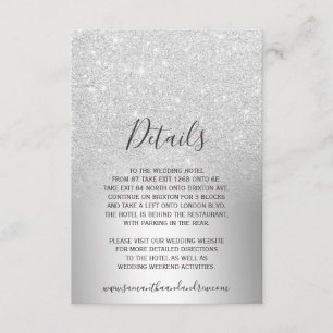 Silberner Glitter-Ombre-Metallfoliendetails Begleitkarte