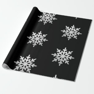 Silberner Glitter-Schneeflocke Geschenkpapier