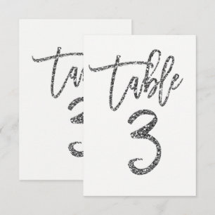 Silberner Glitter-Trendiger Moderner Schrift-Tisch Einladung