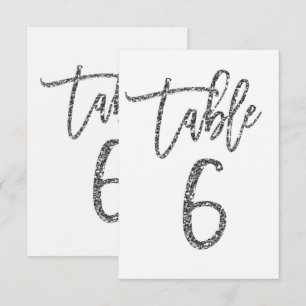 Silberner Glitter-Trendy-Modern-Script-Tisch Numme Einladung