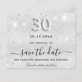Silberner Glitzer - 30. Geburtstag Save the Date Flyer