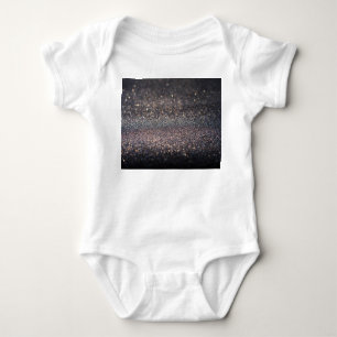 Silberner Glitzer: Black Bokeh Weihnachten Baby Strampler