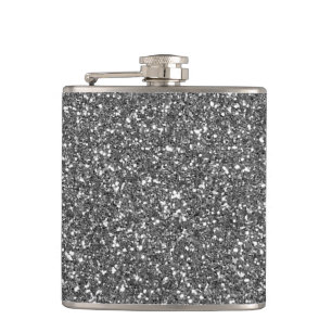Silberner Glitzer Flachmann
