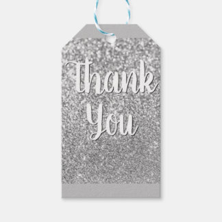 silberner Glitzer Geschenkanhänger