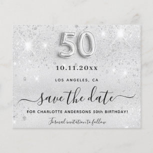 Silberner Glitzer-Haushalt zum 50. Geburtstag Save Flyer
