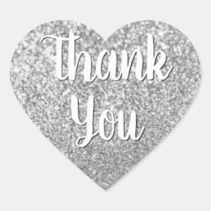 silberner Glitzer Herz-Aufkleber