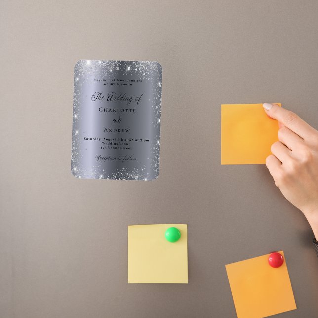 Silberner Glitzer - Hochzeitsfeier Magnet (Von Creator hochgeladen)