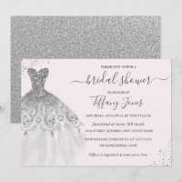 Silberner Glitzer Hochzeitskleid Rosa Brautparty