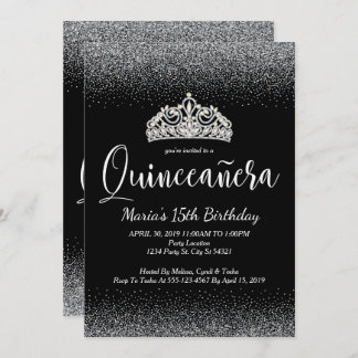 Silberner Glitzer, Quinceanera Einladungen