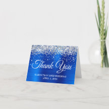 Silberner Glitzer Royal Blue Foil 50. Geburtstag