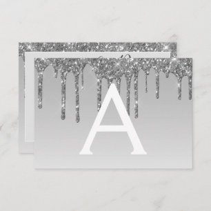 Silberner Glitzer Süß 16 Einladung