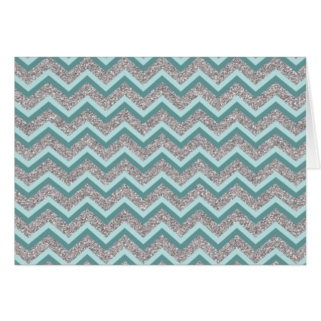 Silberner Glitzer und Aquamarines ZigZag (Vorderseite (Horizontal))