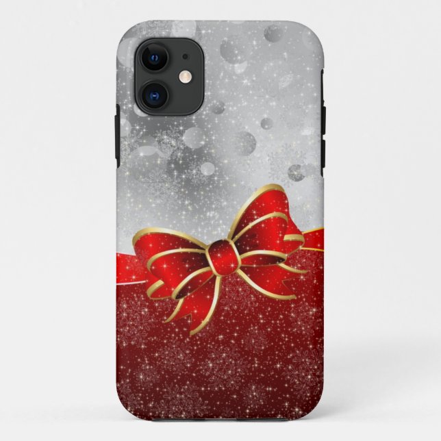 Silberner Glitzer und Glitzern Weihnachtsjunge Case-Mate iPhone Hülle (Rückseite)