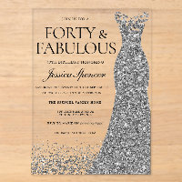 Silberner Glitzerkleid 40. Geburtstagsfeier