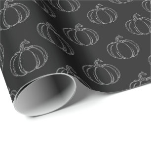Silberner Halloween-Kürbis Geschenkpapier
