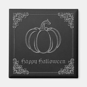 Silberner Halloween-Kürbis Magnet