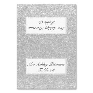 Silberner Imitat-Glitter grauer ombre Tischnummer