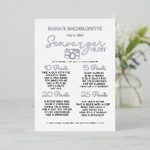 Silberner Junggeselinnen-Abschied Scavenger Jagdsp Folieneinladung