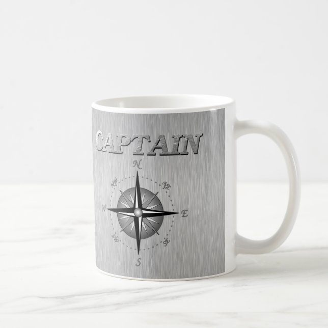 Silberner Kapitän mit Kompass-Rose Tasse (Rechts)