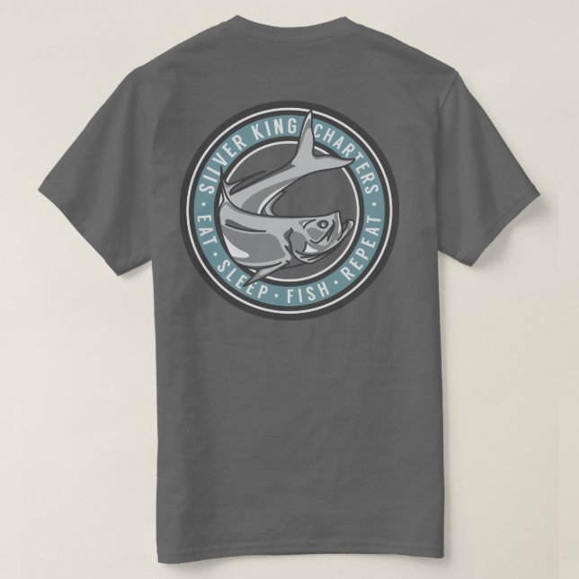 Silberner König Charters Blue T-Shirt (Design Rückseite)